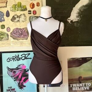 🍊 Vintage Chocolate Draped One Piece 🍊